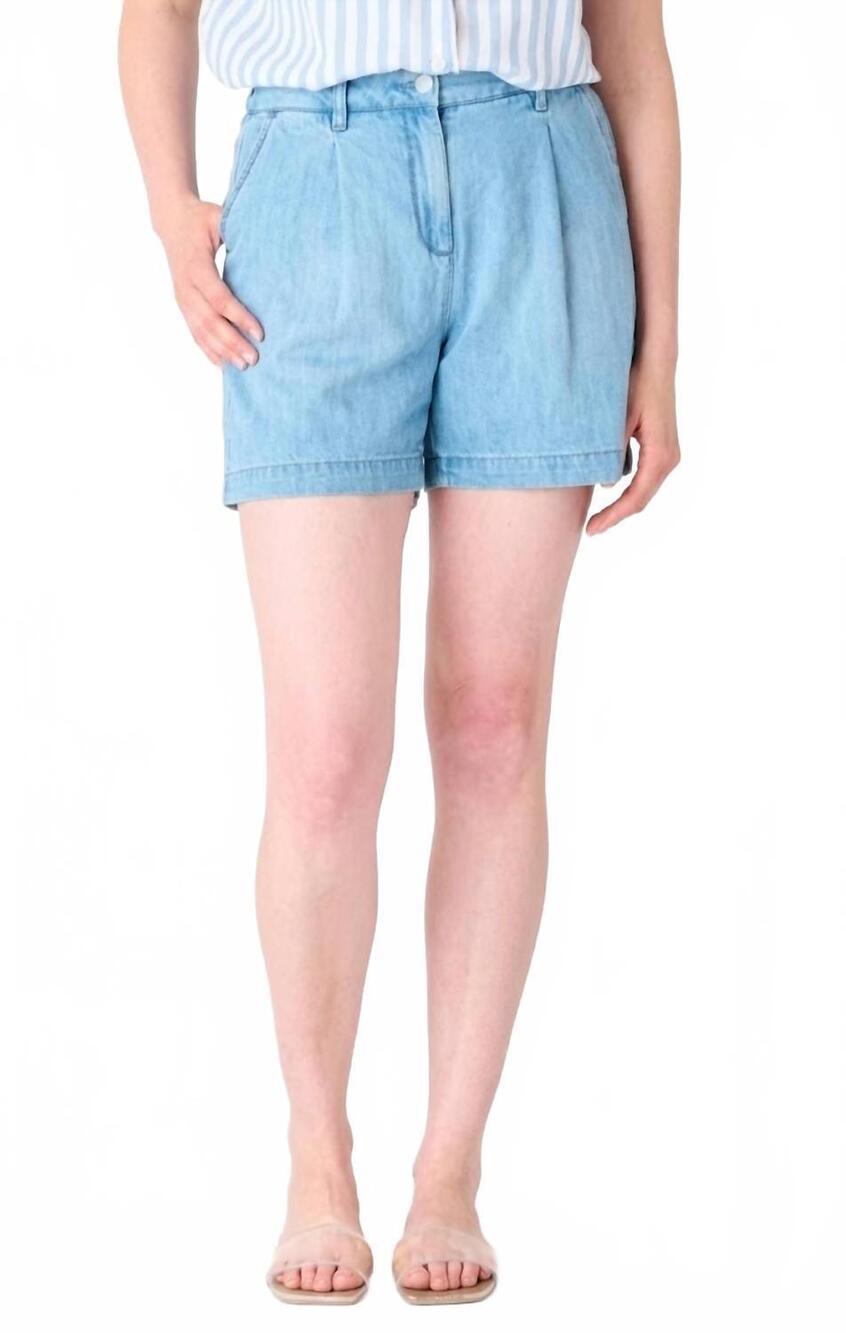 NEW DEX denim trouser shorts in blue